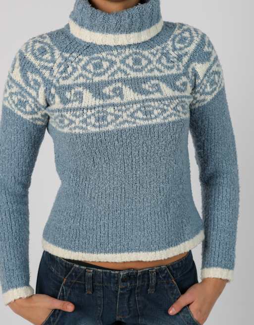 Vintage Unbranded S knitted jumper in light blue, 4 of 4
