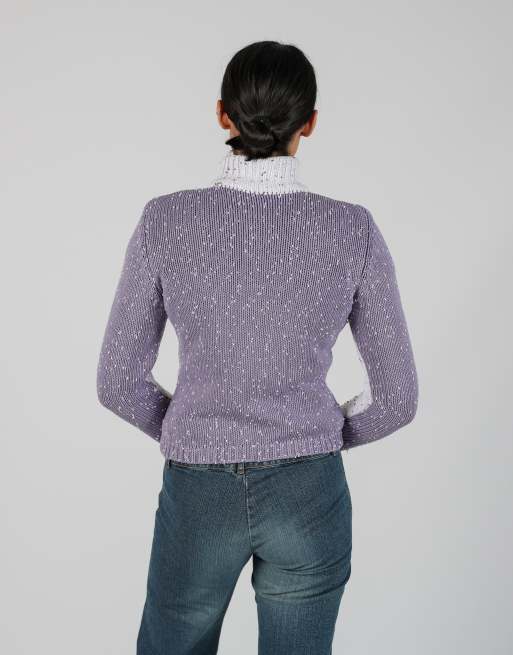 Vintage Unbranded S knitted jumper in lilac purple, 2 of 4
