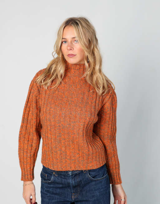 Vintage Unbranded S knitted jumper in orange