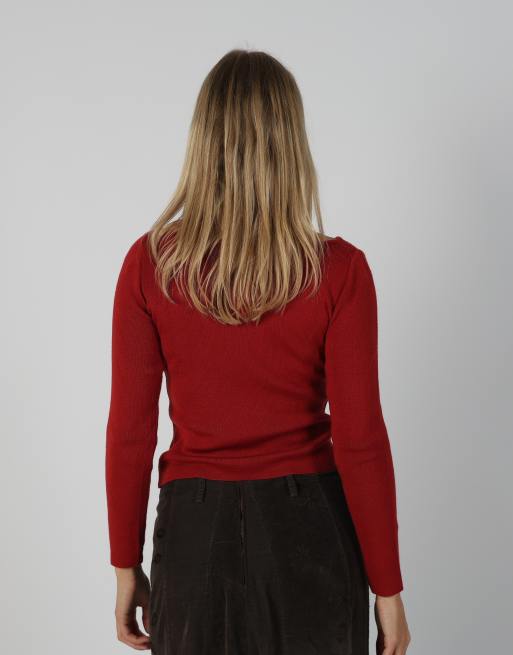Vintage Unbranded S knitted jumper in red, 2 of 4