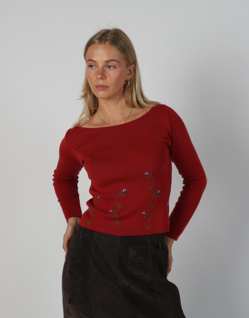 Vintage Unbranded S knitted jumper in red, 3 of 4