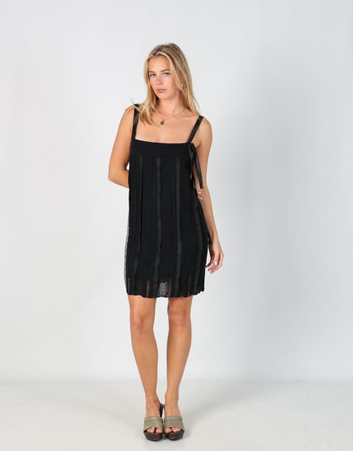 Vintage Unbranded S knitted mini dress in black