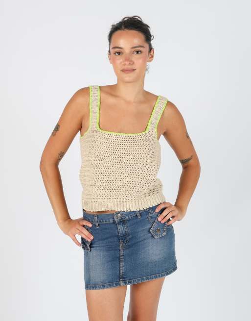 Vintage Unbranded S knitted top in beige