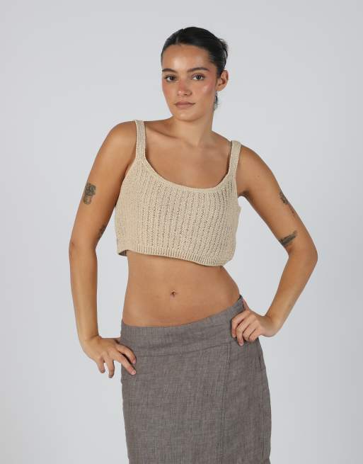 Vintage Unbranded S knitted top in beige
