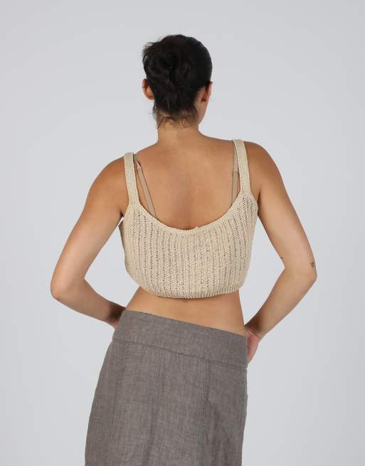 Vintage Unbranded S knitted top in beige, 2 of 4