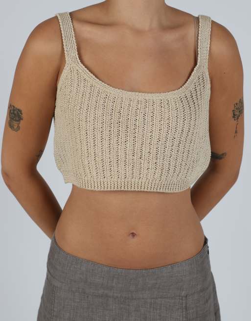 Vintage Unbranded S knitted top in beige, 4 of 4