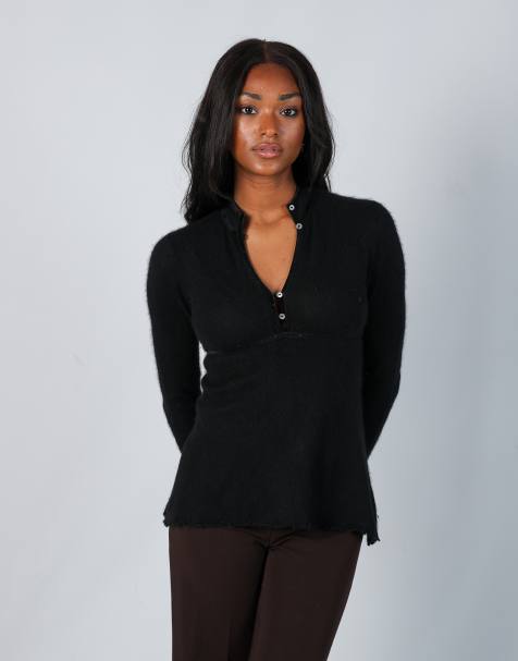 Vintage Unbranded S knitted top in black - view 1