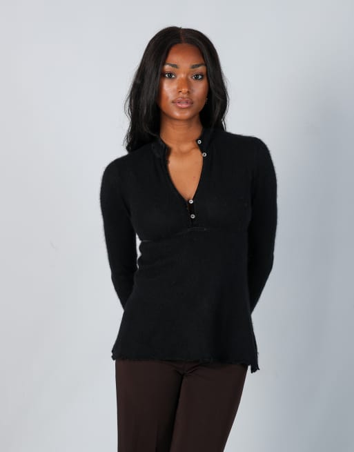 Vintage Unbranded S knitted top in black