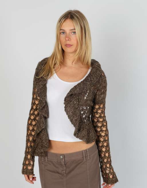Vintage Unbranded S knitted top in brown