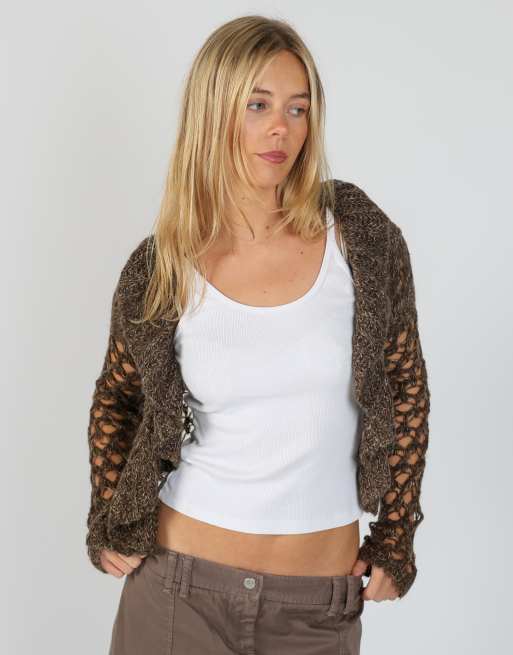 Vintage Unbranded S knitted top in brown, 3 of 4
