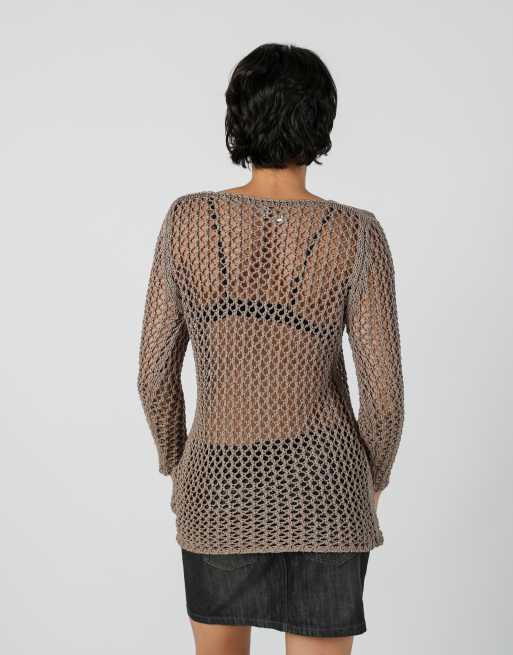 Vintage Unbranded S knitted top in brown, 2 of 4