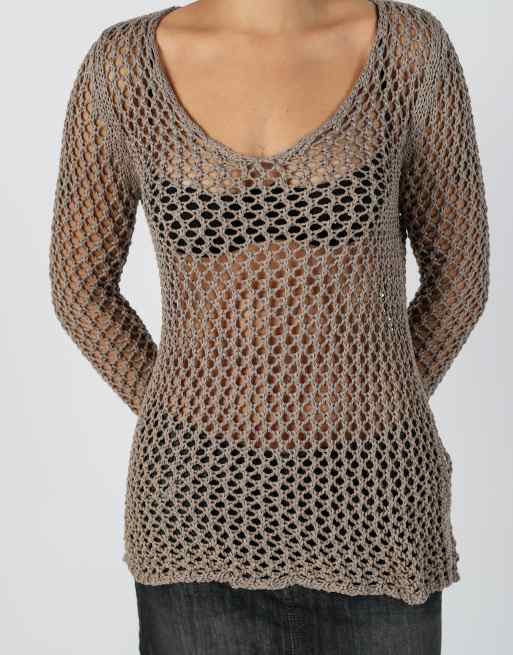 Vintage Unbranded S knitted top in brown, 4 of 4