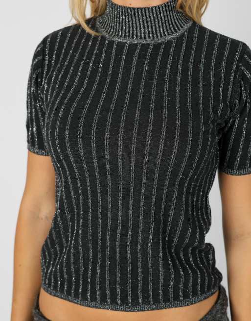 Vintage Unbranded S knitted top in charcoal grey, 4 of 4