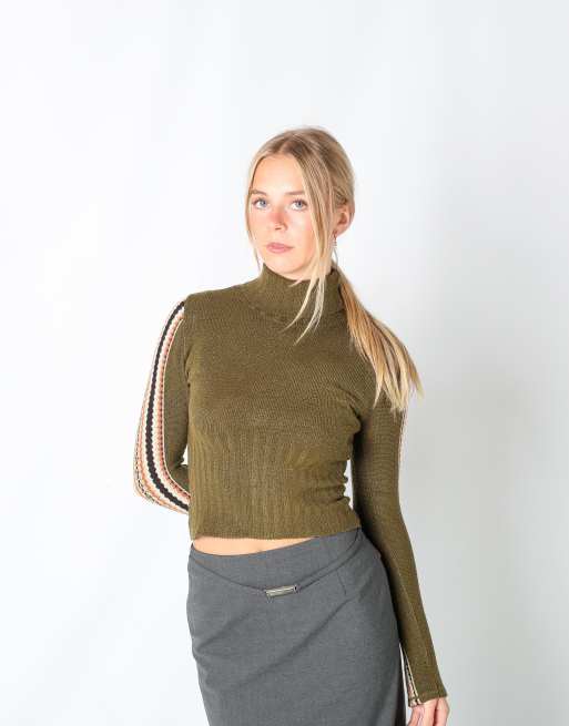 Vintage Unbranded S knitted top in dark green