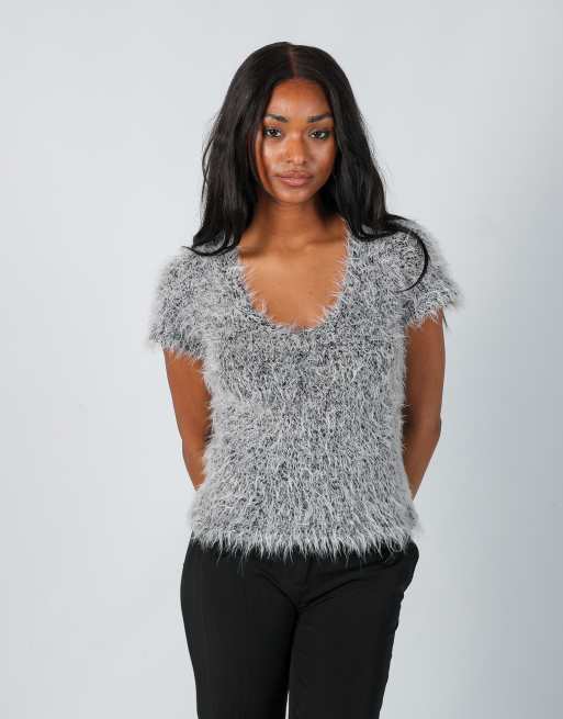 Vintage Unbranded S knitted top in grey