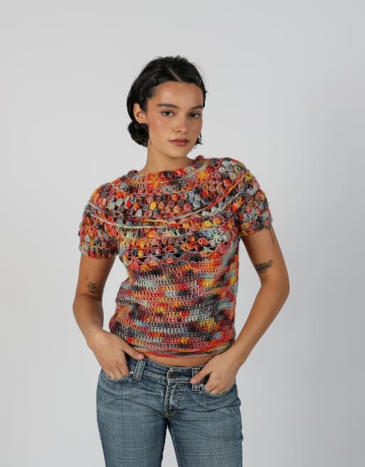 Vintage Unbranded S knitted top in multi colured, 3 of 4