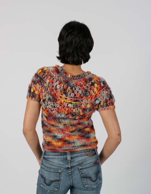Vintage Unbranded S knitted top in multi colured, 4 of 4