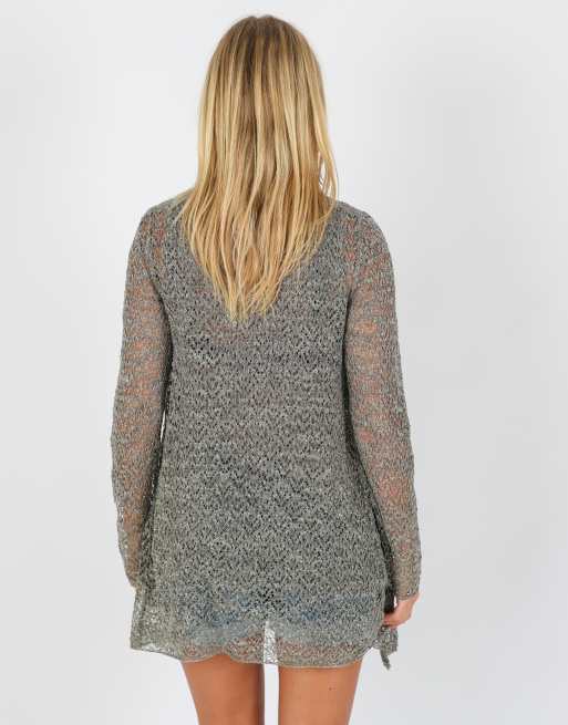 Vintage Unbranded S knitted top in silver, 2 of 4