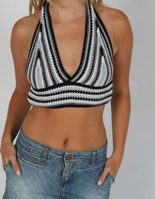 Vintage Unbranded S knitted top in white, 4 of 4