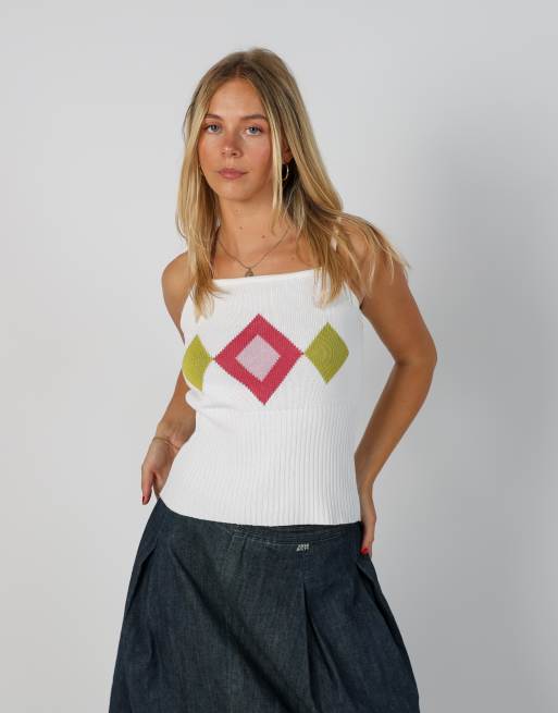 Vintage Unbranded S knitted top in white, 1 of 4