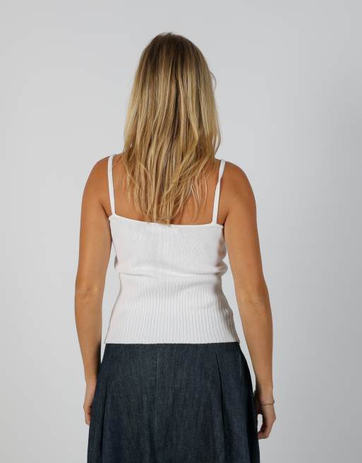 Vintage Unbranded S knitted top in white, 2 of 4