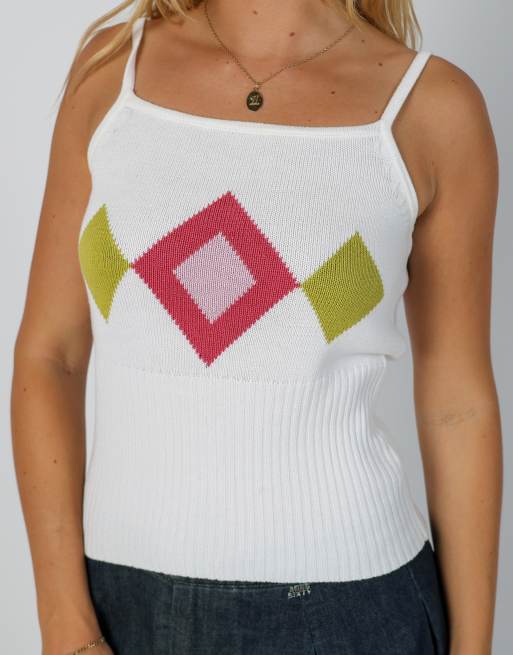 Vintage Unbranded S knitted top in white, 4 of 4