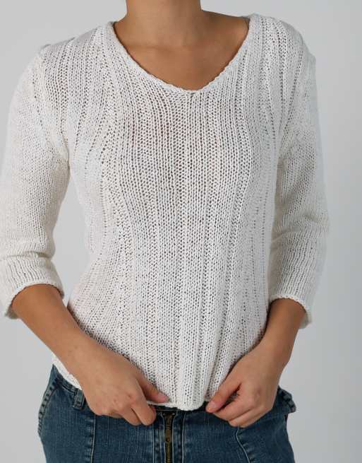 Vintage Unbranded S knitted top in white, 4 of 4