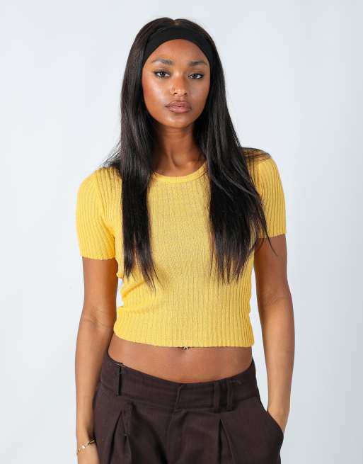 Vintage Unbranded S knitted top in yellow