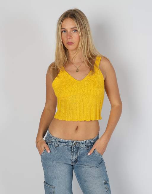Vintage Unbranded S knitted top in yellow