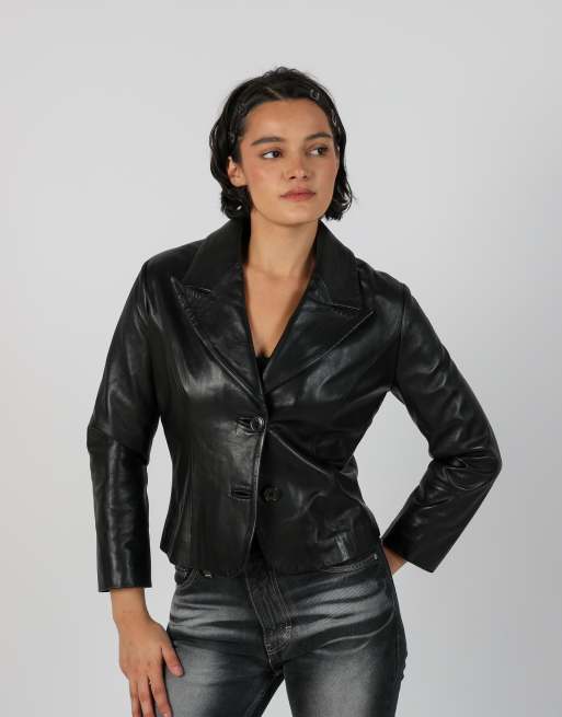 Vintage Unbranded S leather jacket in black, 3 of 4
