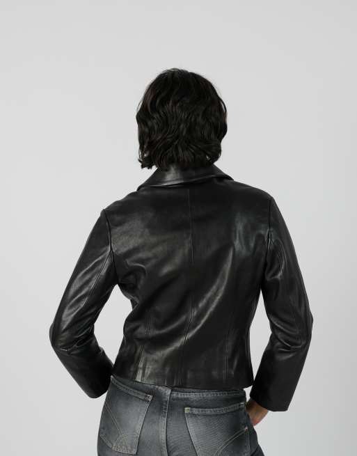 Vintage Unbranded S leather jacket in black, 4 of 4
