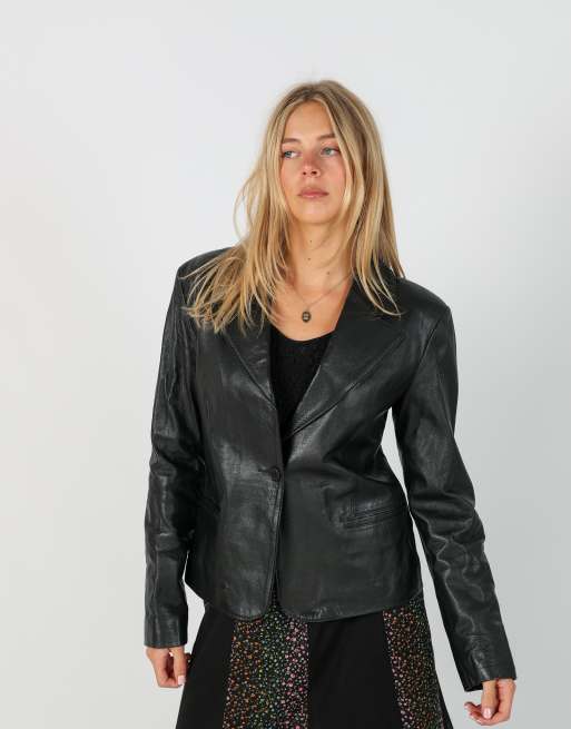 Vintage Unbranded S leather jacket in black, 3 of 4