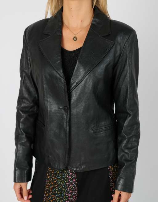 Vintage Unbranded S leather jacket in black, 4 of 4