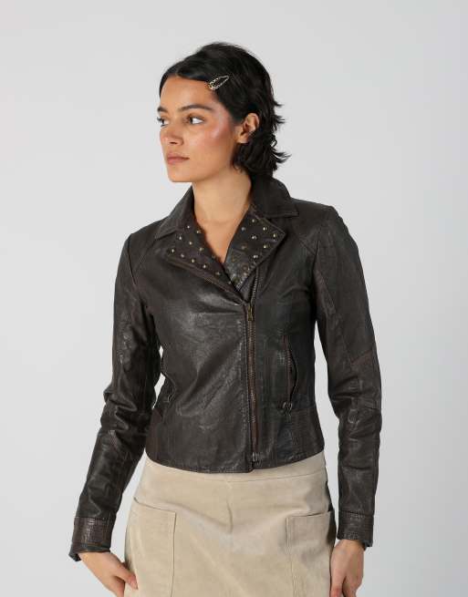 Vintage Unbranded S leather jacket in brown, 3 of 4