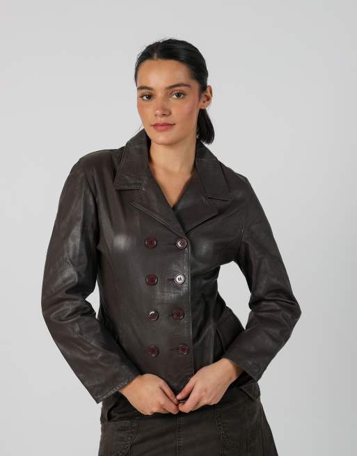 Vintage Unbranded S leather jacket in brown, 1 of 4