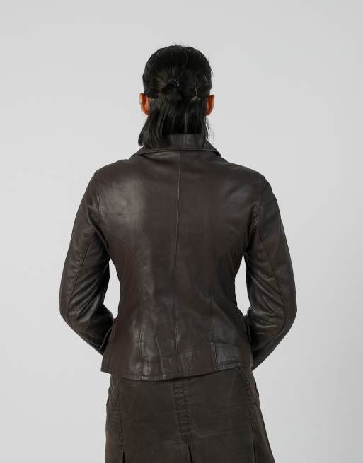 Vintage Unbranded S leather jacket in brown, 2 of 4