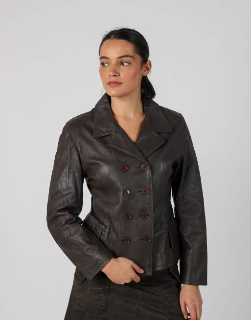 Vintage Unbranded S leather jacket in brown, 3 of 4