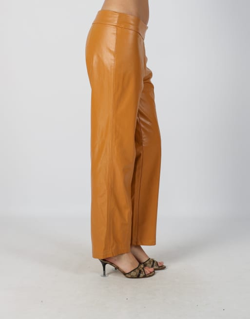 Vintage Unbranded S leather trousers in tan, 2 of 4
