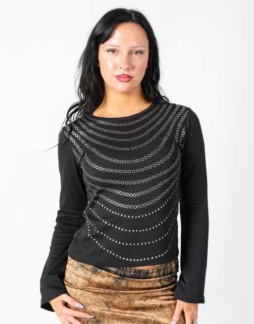 Vintage Unbranded S long sleeve top in black