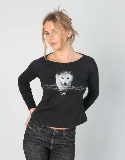 Vintage Unbranded S long sleeve top in black