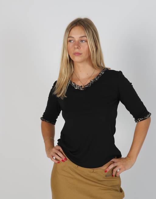 Vintage Unbranded S long sleeve top in black, 3 of 4