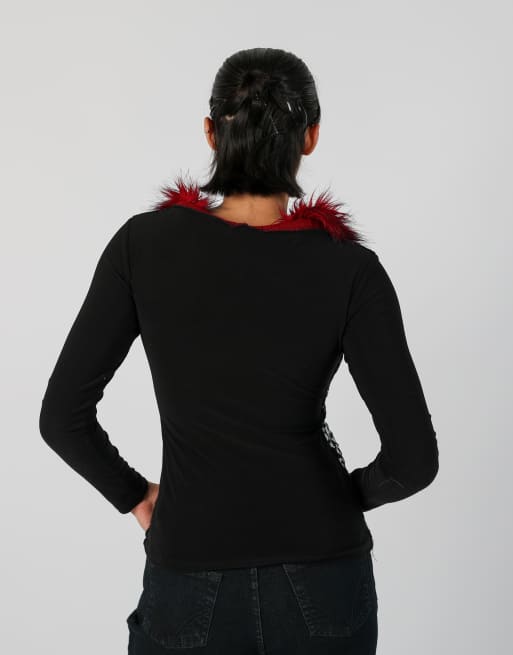 Vintage Unbranded S long sleeve top in black, 2 of 4
