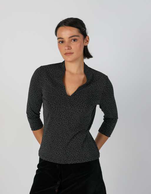 Vintage Unbranded S long sleeve top in black, 3 of 4