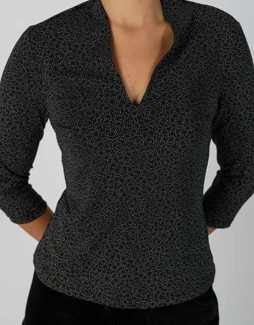 Vintage Unbranded S long sleeve top in black, 4 of 4