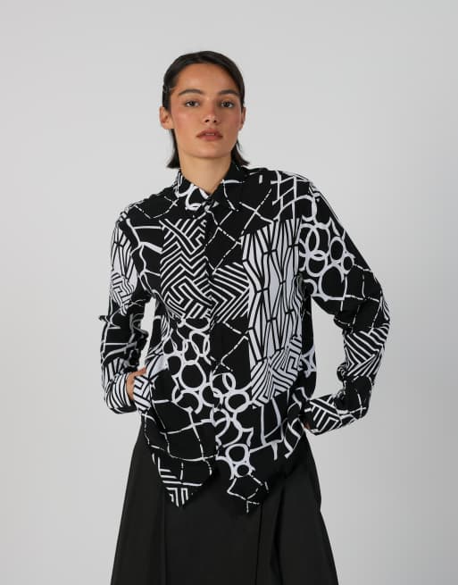 Vintage Unbranded S long sleeve top in black, 3 of 4