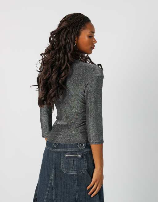 Vintage Unbranded S long sleeve top in black, 2 of 4