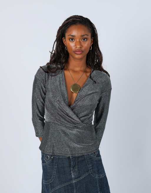 Vintage Unbranded S long sleeve top in black, 3 of 4