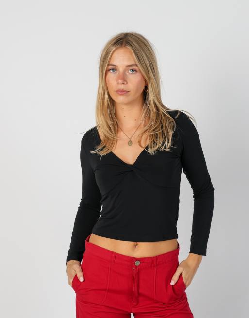 Vintage Unbranded S long sleeve top in black, 1 of 4
