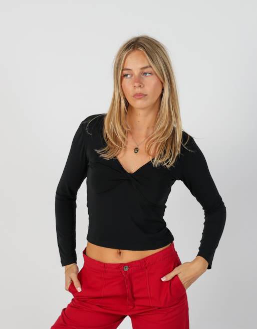 Vintage Unbranded S long sleeve top in black, 3 of 4