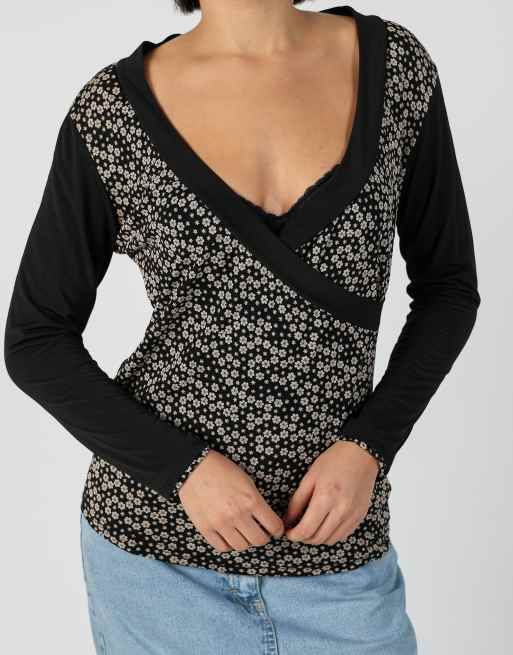 Vintage Unbranded S long sleeve top in black, 4 of 4